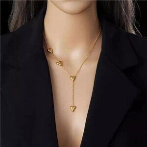 Gold Heart Necklace | Layered & Y-Shaped Dainty Statement Jewelry